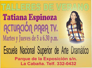 Tatiana Espinoza dicta Taller de actuación para Tv.